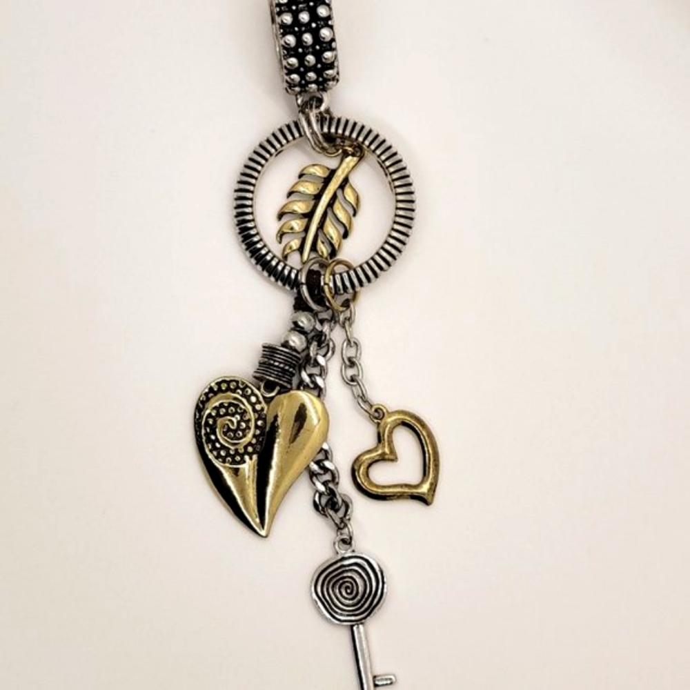 Scarf Necklace Jewelry, Brass and Silver Coloring, Lightweight, So fun!